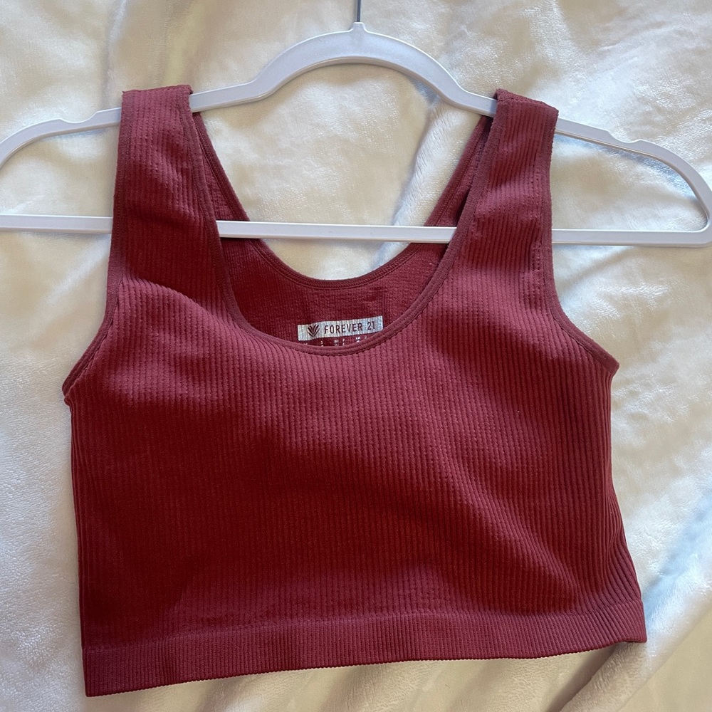 Forever 21 Women's Burgundy Crop Top